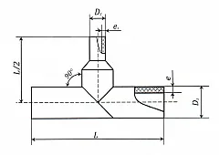 Тройник сварной ПНД ПЭ100 переходной 315х225 мм SDR 13,6